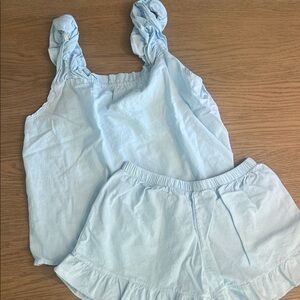 light blue ruffle pajama set